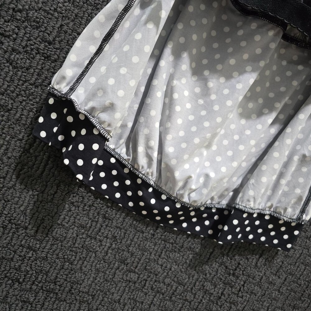 Lands End Tankini Swim Top 16W Black White Polka Dot Plus Modest Swimwear Racer - Picture 8 of 10